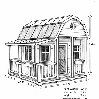 Grand Farmhouse Premium Wooden Kids Playhouse – Luxury Garden Loft House (5m²)