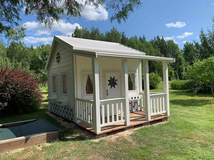 Countryside Premium Wooden Kids Playhouse – Extended Roof Garden Loft House