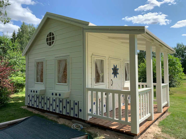 Countryside Premium Wooden Kids Playhouse – Extended Roof Garden Loft House