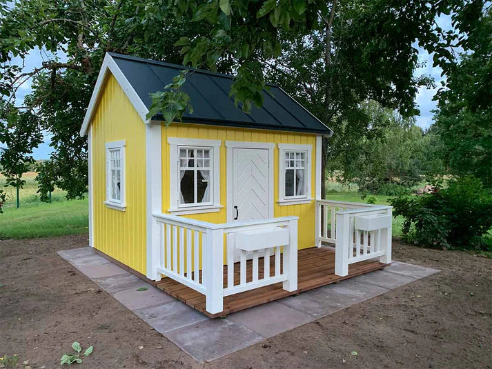 Sunshine Premium Wooden Kids Playhouse – Bright Garden Loft House (4.5m²)