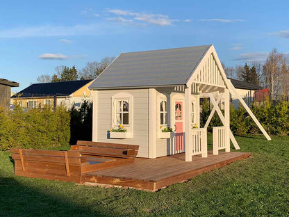 Beach House Premium Wooden Kids Playhouse – Coastal Garden Loft House